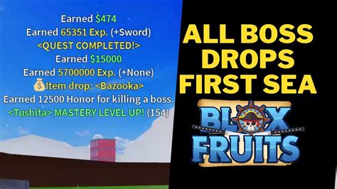 all boss drops in blox fruits first sea